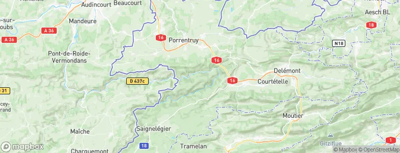 Clos du Doubs, Switzerland Map