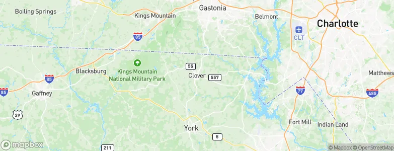 Clover, United States Map