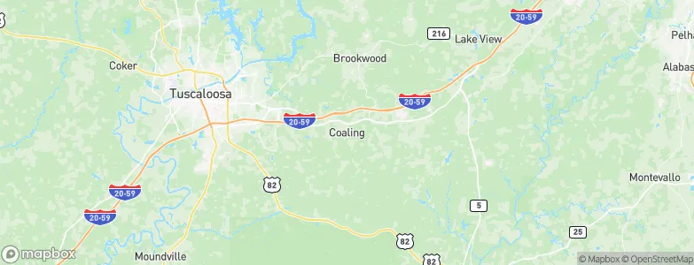 Coaling, United States Map