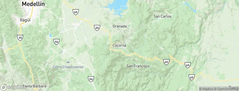 Cocorná, Colombia Map
