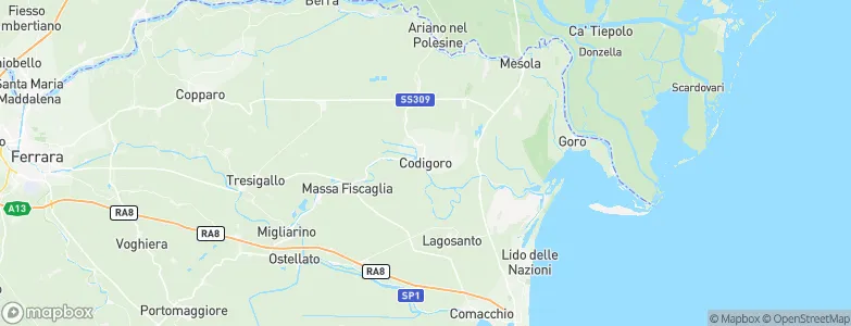 Codigoro, Italy Map
