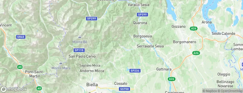 Coggiola, Italy Map