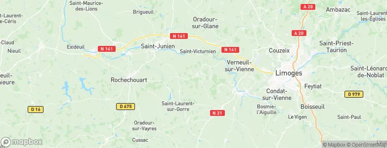 Cognac-la-Forêt, France Map