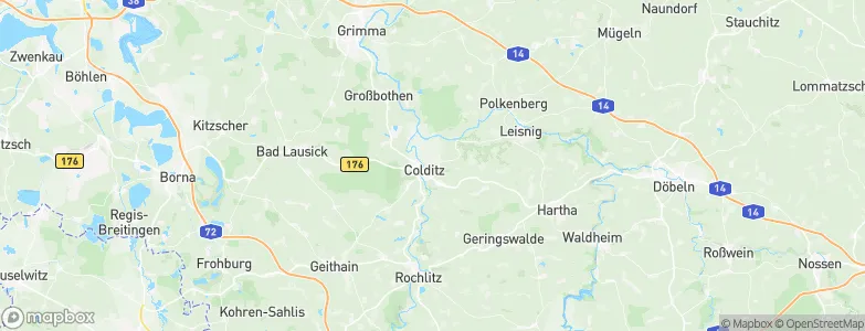 Colditz, Germany Map