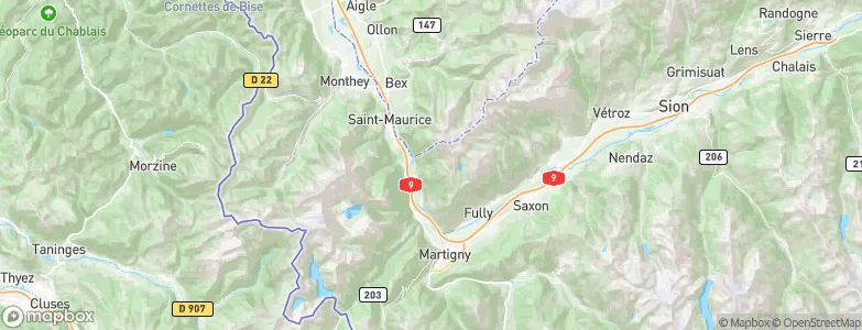 Collonges, Switzerland Map