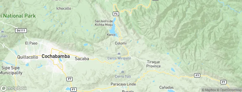Colomi, Bolivia Map