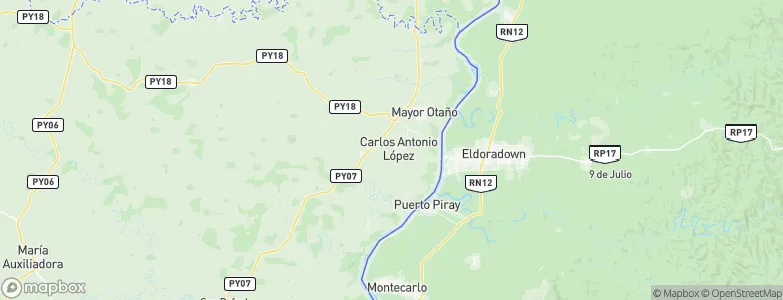 Colonia Carlos Antonio López, Paraguay Map