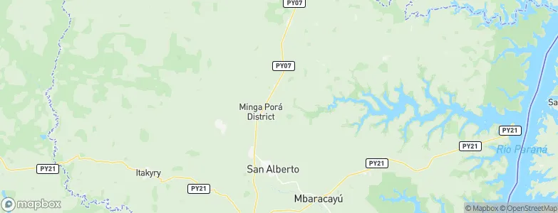 Colonia Minga Porá, Paraguay Map