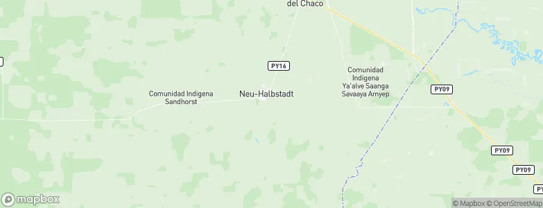 Colonia Neuland, Paraguay Map
