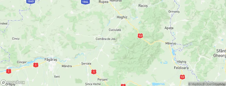 Comana de Sus, Romania Map