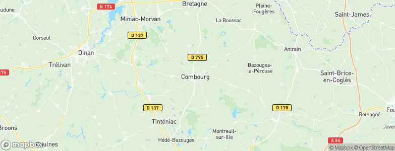 Combourg, France Map