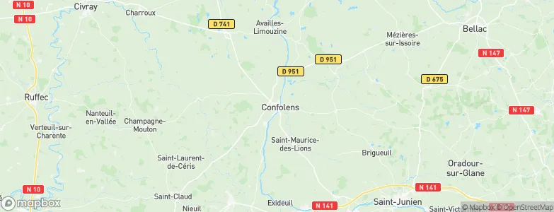 Confolens, France Map