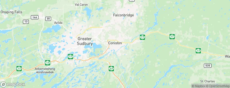 Coniston, Canada Map