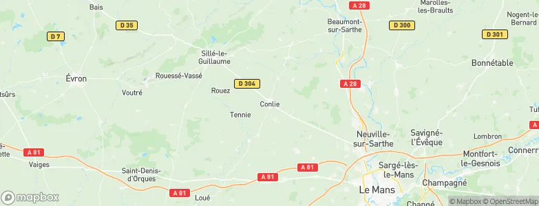 Conlie, France Map