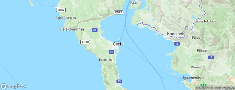 Corfu, Greece Map