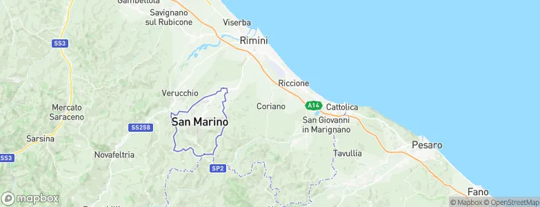 Coriano, Italy Map