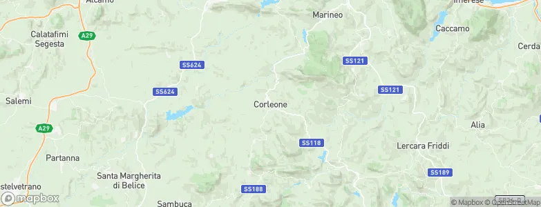 Corleone, Italy Map