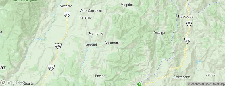 Coromoro, Colombia Map