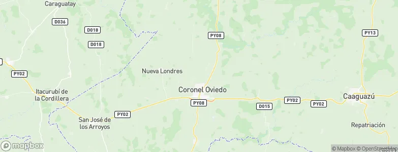Coronel Oviedo, Paraguay Map