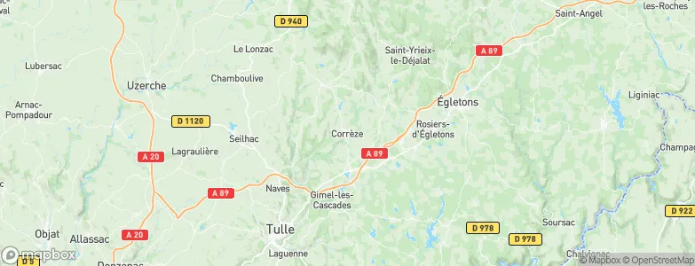Corrèze, France Map