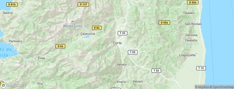 Corte, France Map