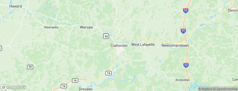 Coshocton, United States Map
