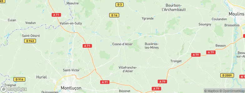 Cosne-d'Allier, France Map