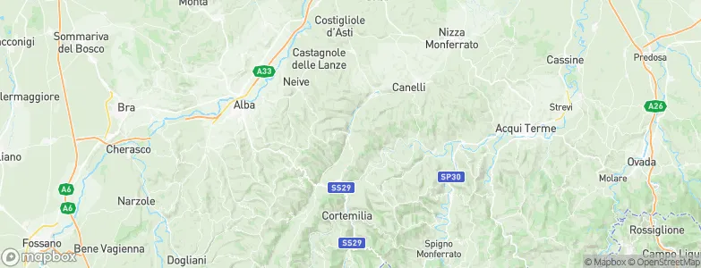Cossano Belbo, Italy Map