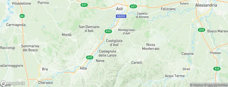 Costigliole d'Asti, Italy Map