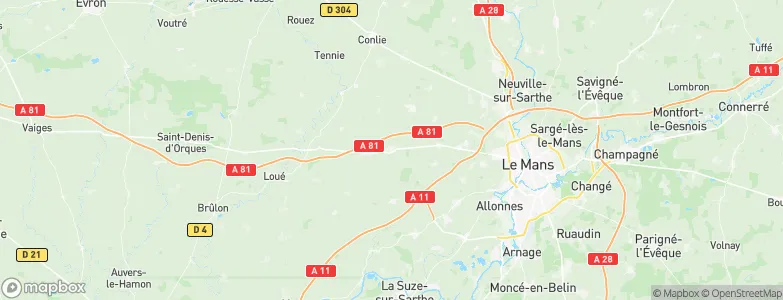 Coulans-sur-Gée, France Map