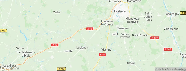 Coulombiers, France Map