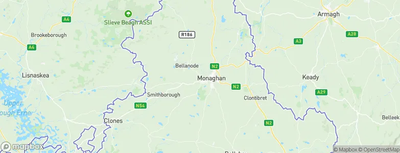 County Monaghan, Ireland Map