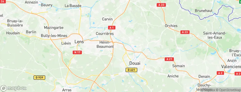Courcelles-lès-Lens, France Map