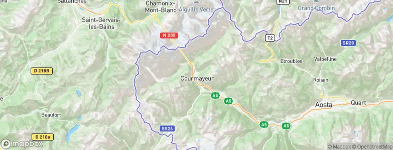 Courmayeur, Italy Map