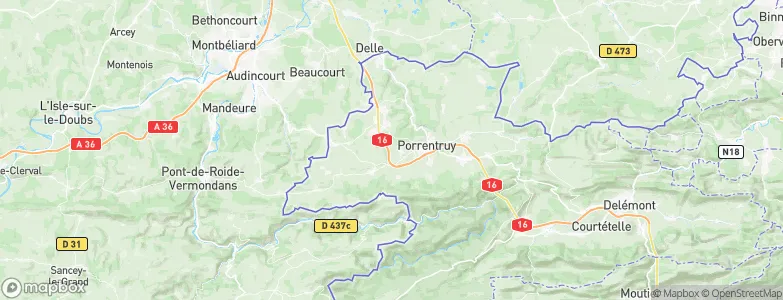 Courtedoux, Switzerland Map
