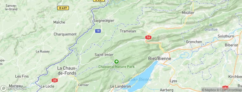 Courtelary, Switzerland Map