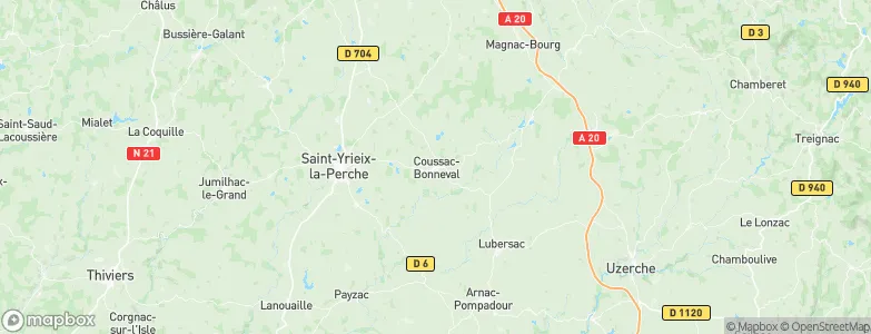 Coussac-Bonneval, France Map