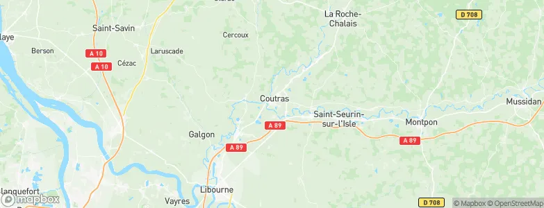 Coutras, France Map