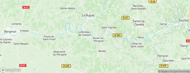 Coux et Bigaroque-Mouzens, France Map