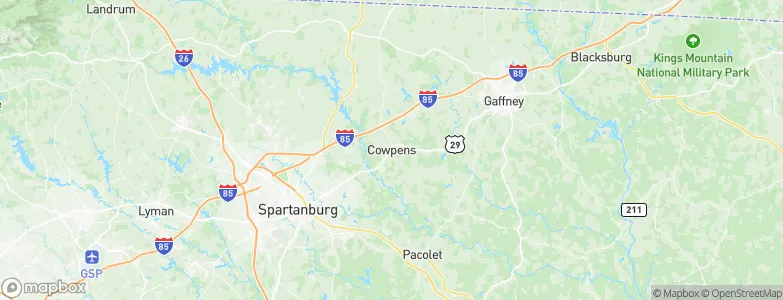 Cowpens, United States Map