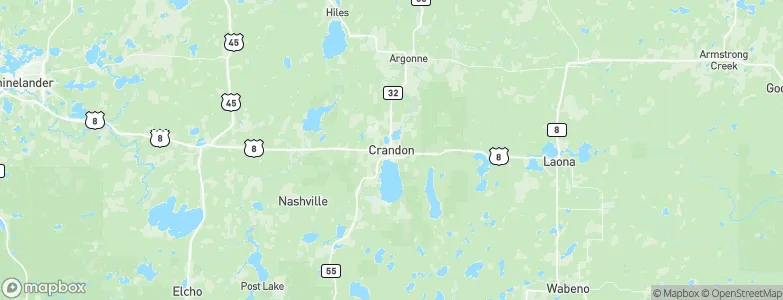 Crandon, United States Map