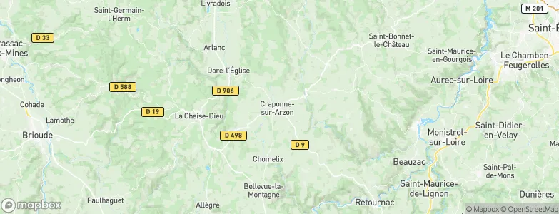 Craponne-sur-Arzon, France Map