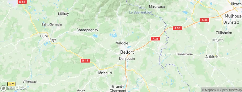 Cravanche, France Map