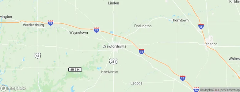 Crawfordsville, United States Map