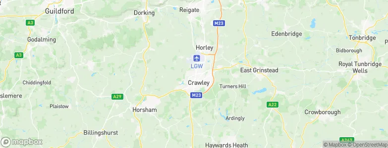 Crawley District, United Kingdom Map
