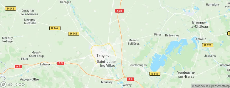 Creney-près-Troyes, France Map
