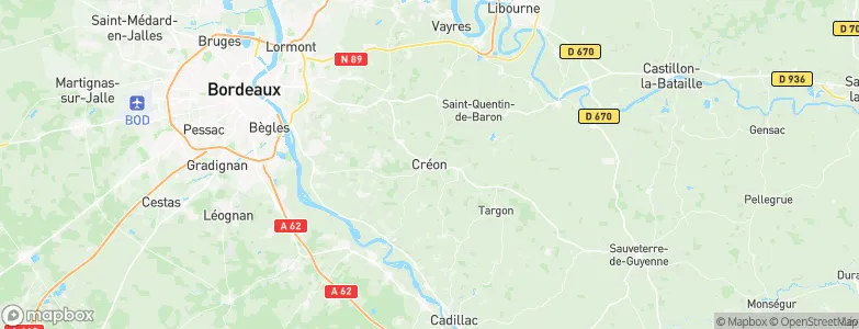 Créon, France Map