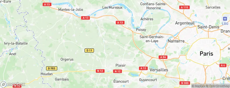 Crespières, France Map