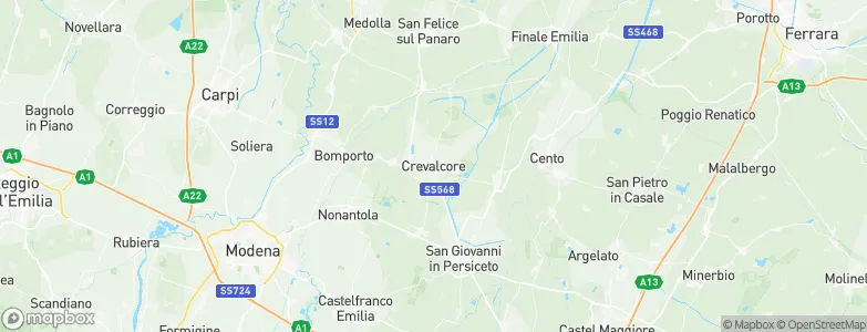 Crevalcore, Italy Map
