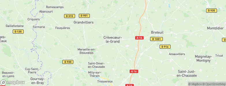 Crèvecœur-le-Grand, France Map